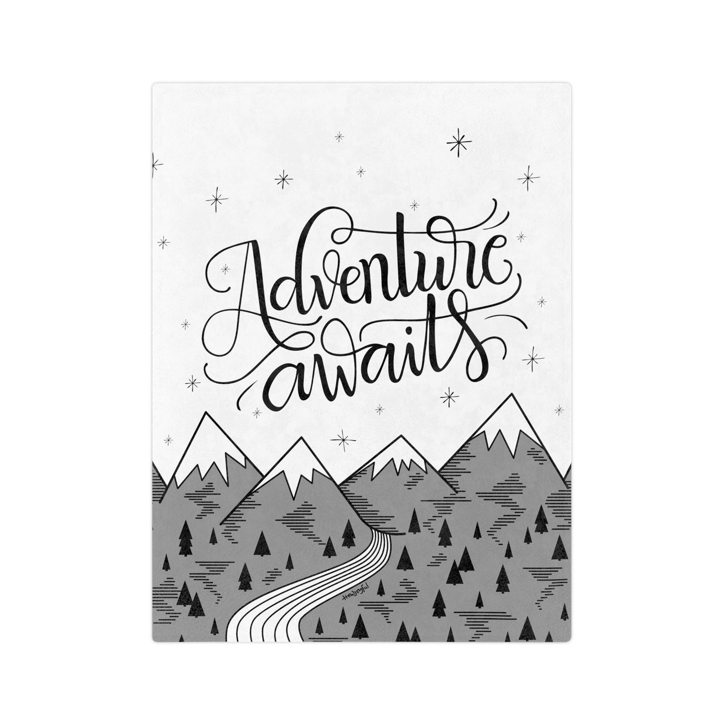 Adventure awaits mountains - Velveteen Blanket - howjoyfulshop
