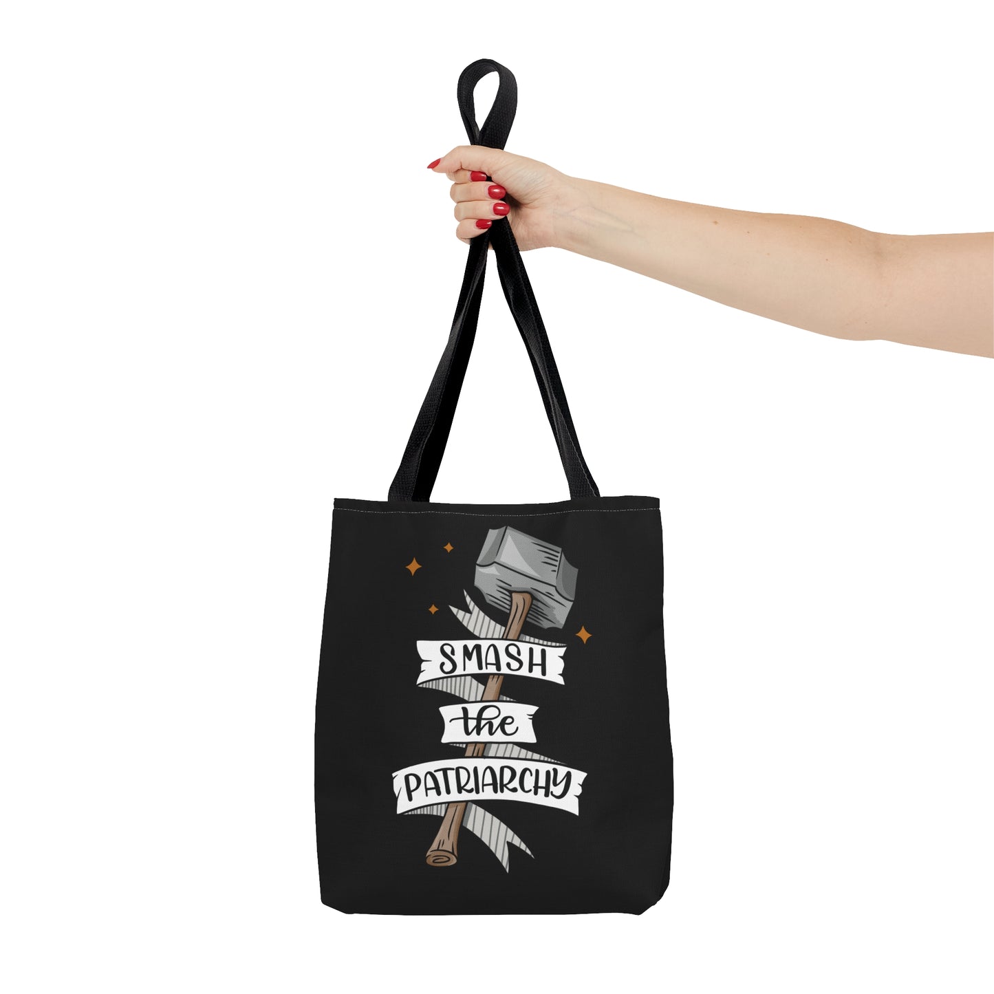 Smash the Patriarchy - Hammer Feminist Tote Bag Black