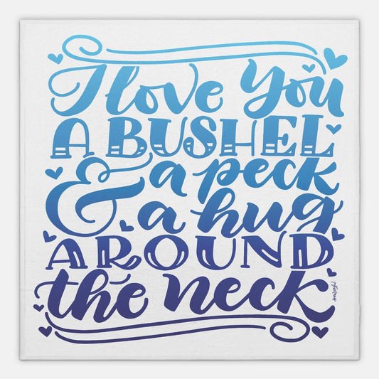 I love you a bushel & a peck - Blue Lightweight Swaddle - howjoyfulshop