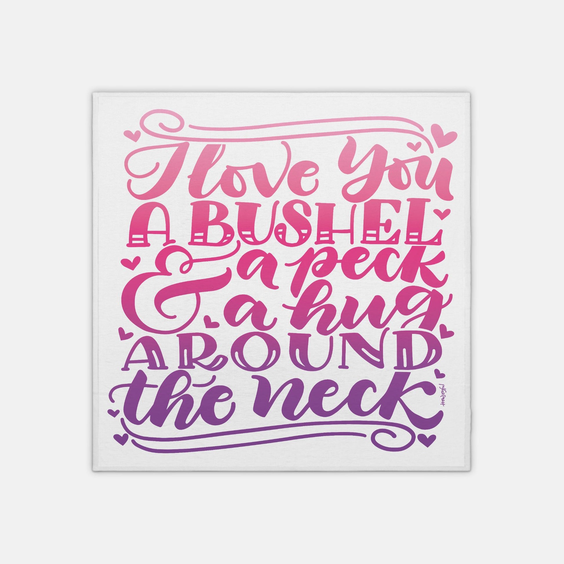 I love you a bushel & a peck - Pink Lightweight Swaddle - howjoyfulshop