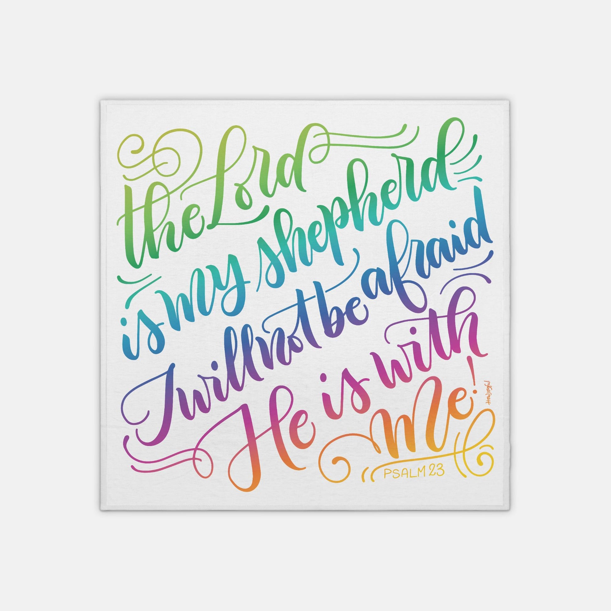 The Lord is my shepherd - Psalm 23 - Rainbow Lightweight Swaddle - howjoyfulshop
