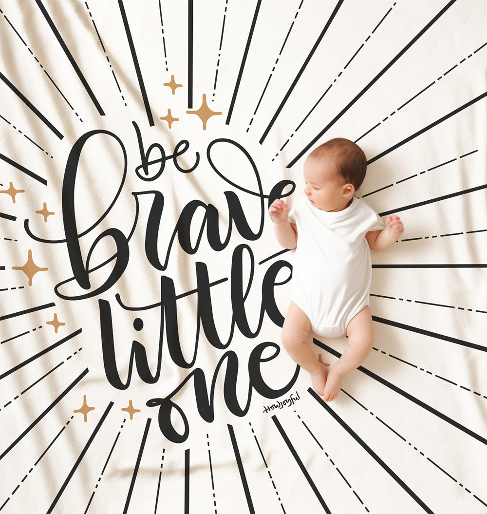 Be brave little one - Velveteen Blanket - howjoyfulshop