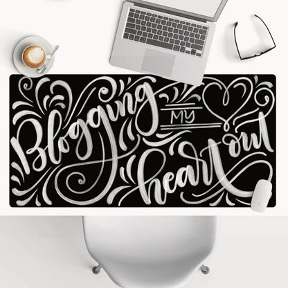 Blogging my heart out - Desk Mat - howjoyfulshop