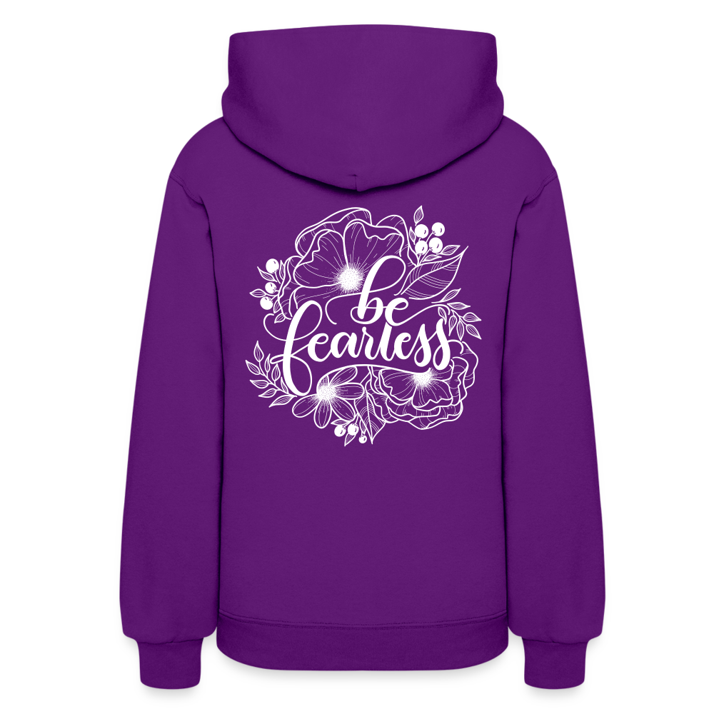 Women's Hoodie - Flowers be fearless - purple