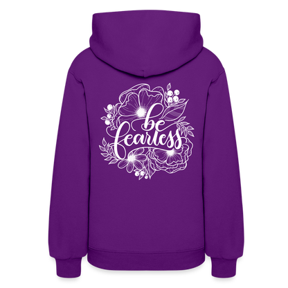 Women's Hoodie - Flowers be fearless - purple