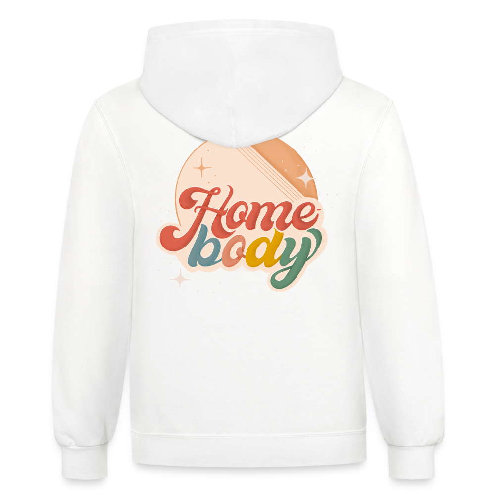 Home body - Contrast Hoodie - white/gray