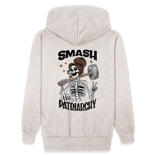 Smash the Patriarchy - Shawl Collar Hoodie - heather oatmeal