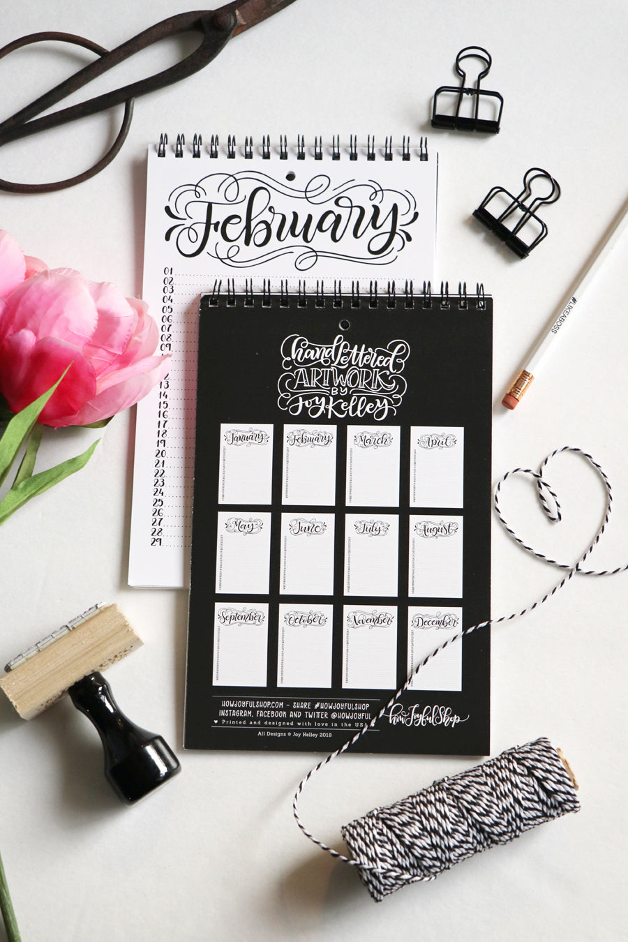 Perpetual calendar - Hand lettered calendar - howjoyfulshop
