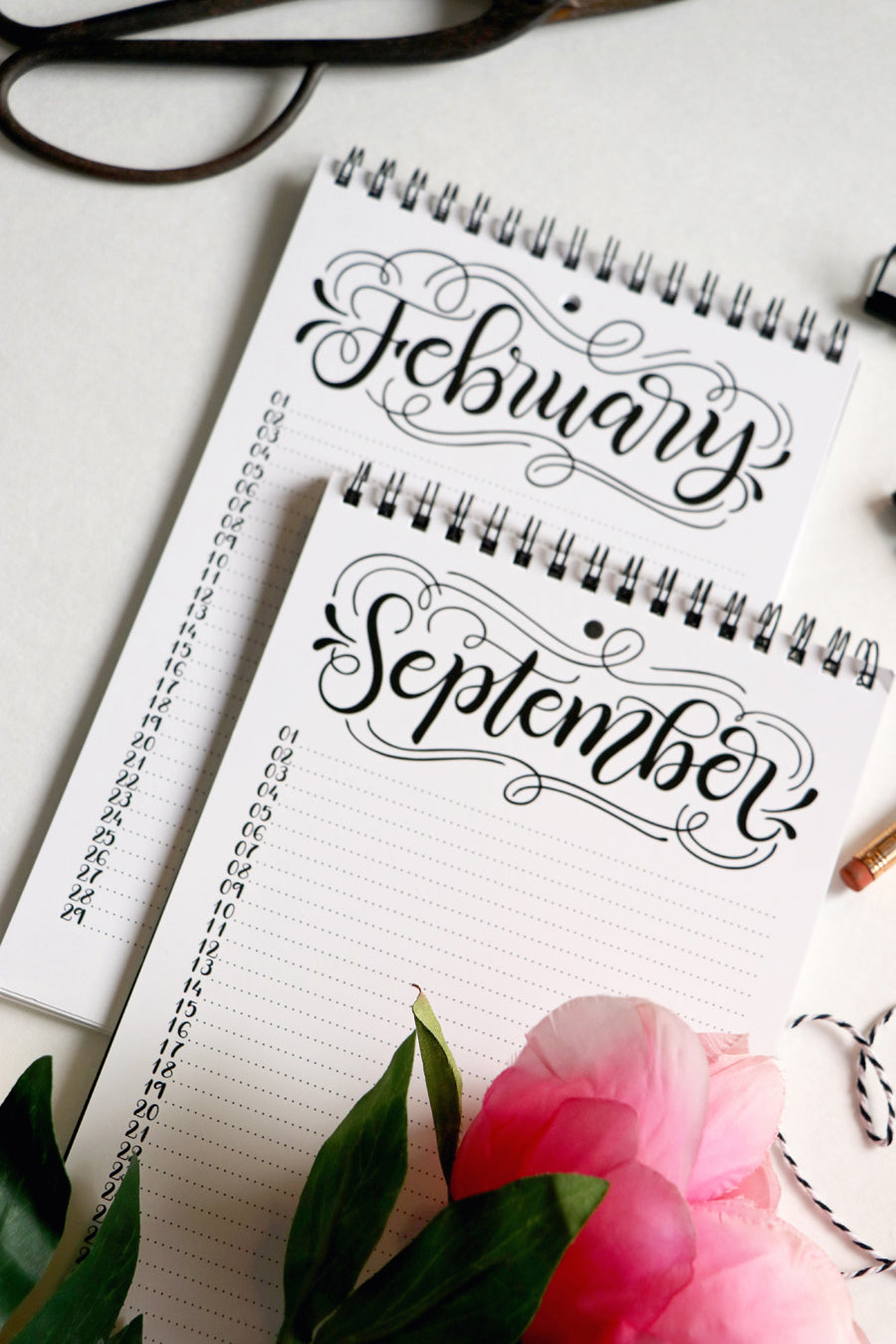 Perpetual calendar - Hand lettered calendar - howjoyfulshop