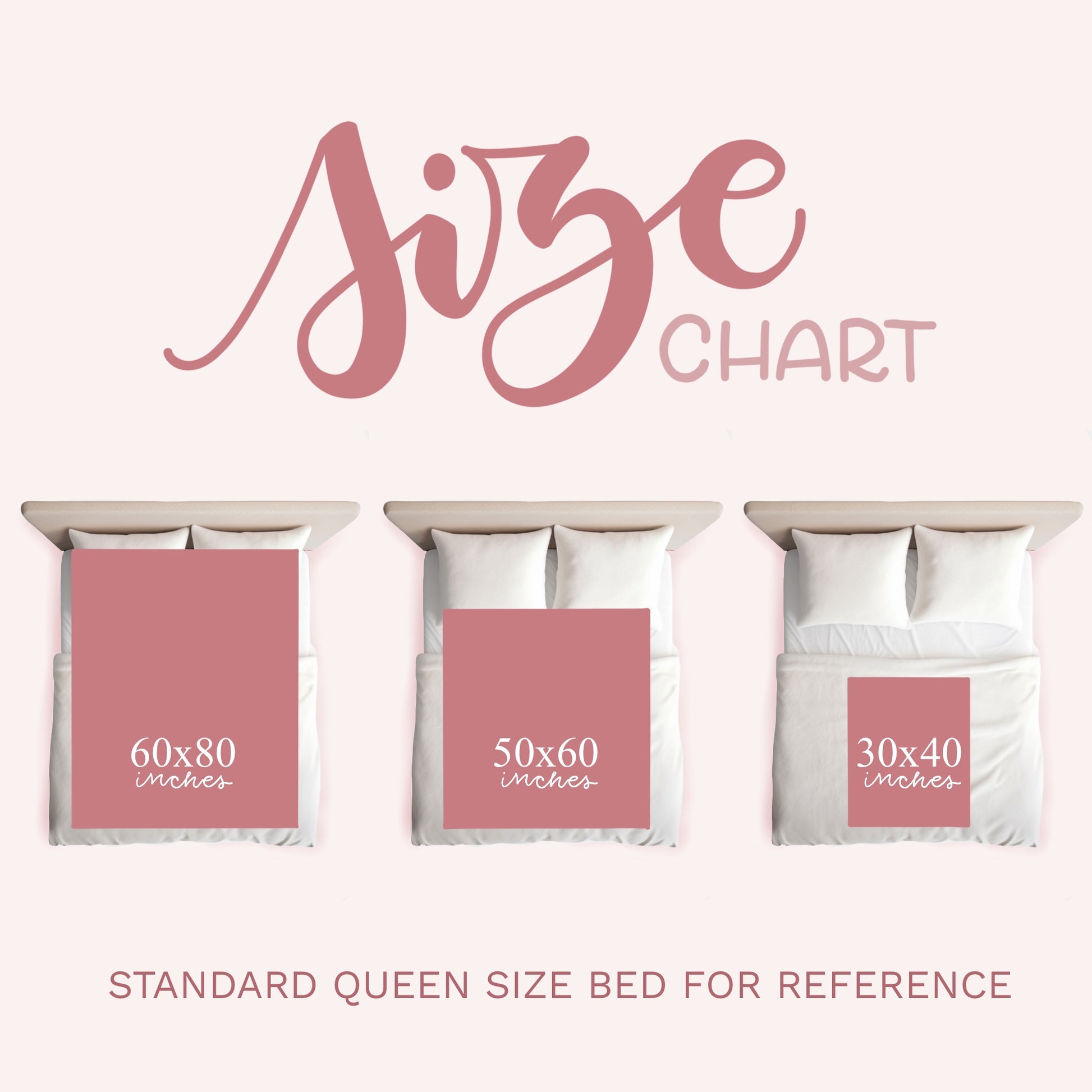 the size chart for the standard queen size bed for reference