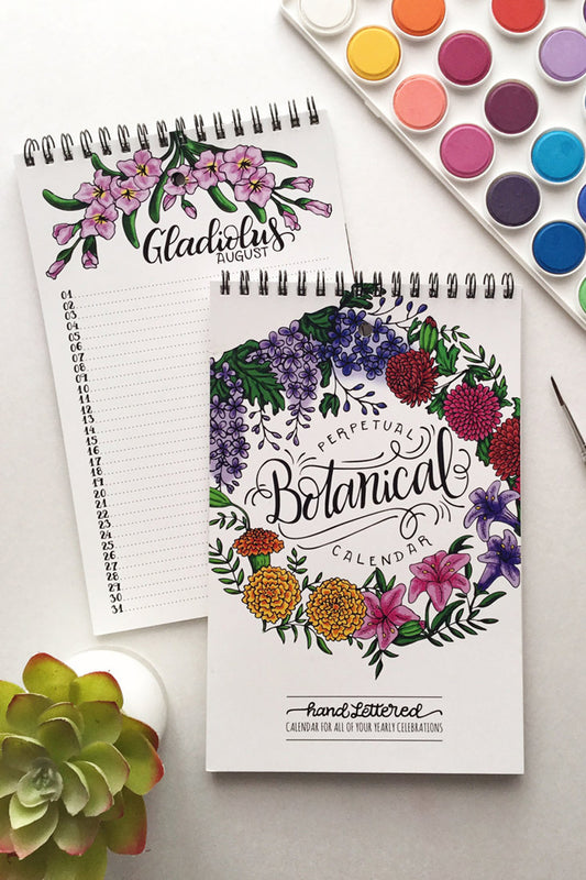 Perpetual calendar - Botanical calendar - howjoyfulshop