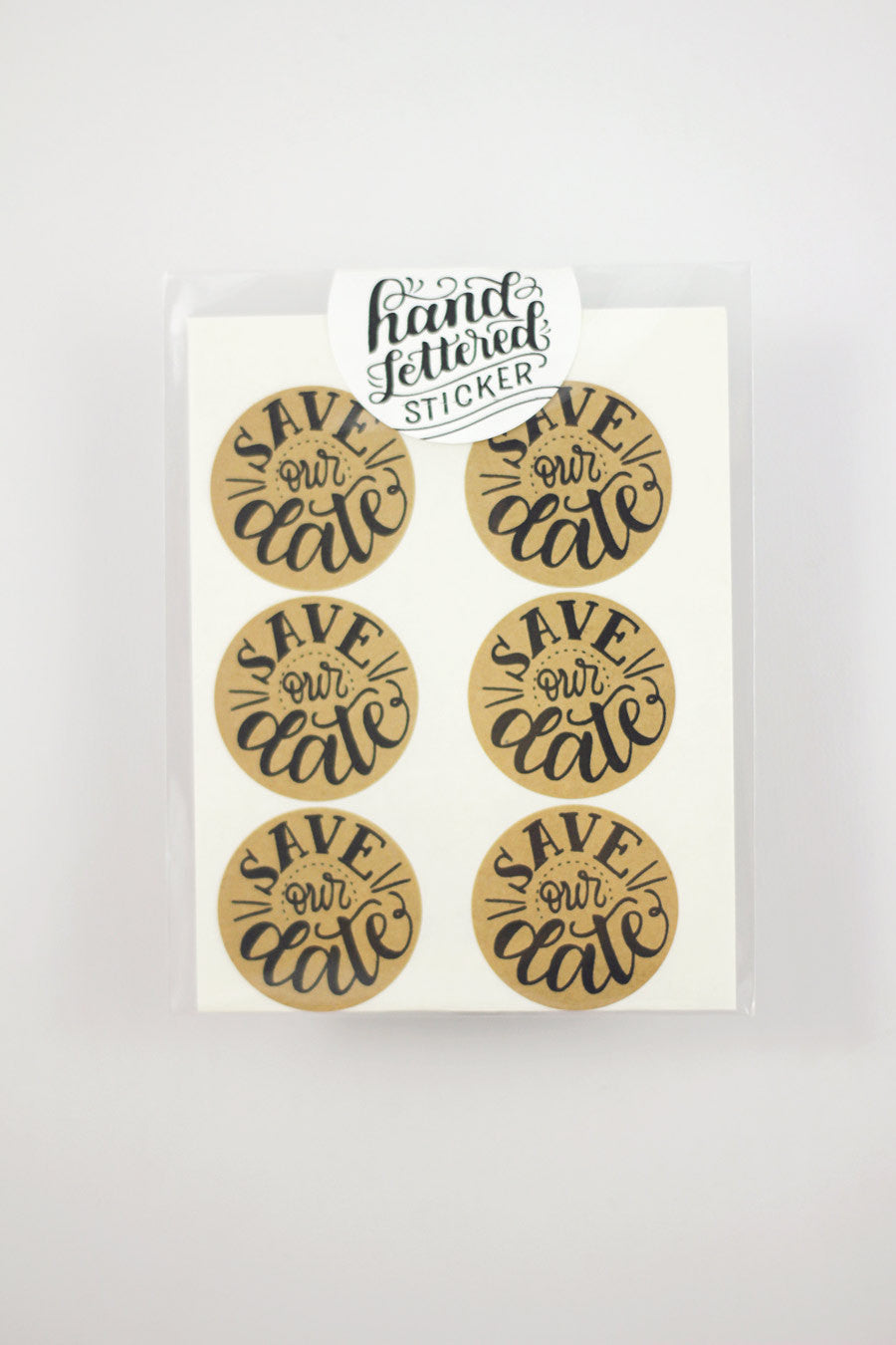 Set of 12 Kraft Stickers - Save our date - howjoyfulshop